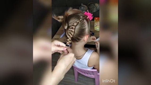 Прическа за 10 минут ??? детские прически, прически, прически косички, причёски