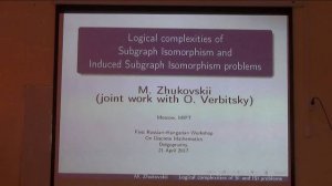 Zhukovskii M. 'Logical complexities of Subgraph Isomorphism and Induced Subgraph Isomorphism p-ms'