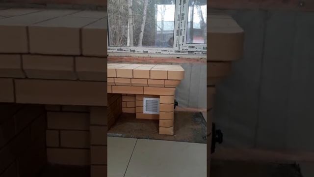 Угловая каминопечь подового горения из Кирово-Чепецкого кирпича "Лотос". смотреть онлайн