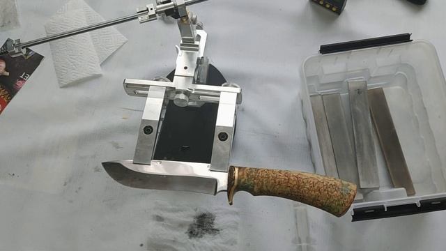 Заточка кованого ножа из 95х18 на заточной системе Kadet Expert от TSPROF + мини обзор ножа. смотреть онлайн