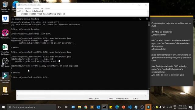 2.Programa en Java | Errores al compilar en Java comunes desde CMD смотреть онлайн