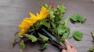 Букет из одного подсолнуха Мастер класс