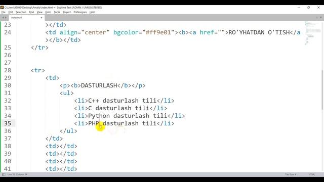 HTML AMALIYOT 1-QISM смотреть онлайн
