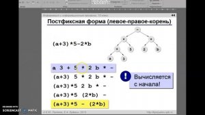 10 класс профиль Префиксная и постфиксная формы записи выражений
