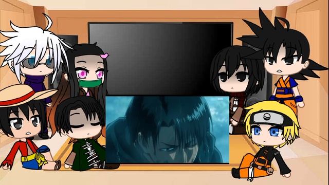 Anime characters react to each other||Levi Ackerman/Mikasa Ackerman смотреть онлайн