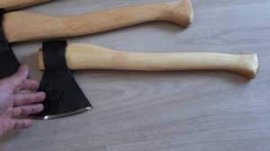 Новая жизнь когда то трёх ржавых топоров сданных во вторчермет. Топорища на березе и осине.