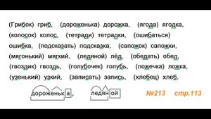 Руский язык учебник. 3 класс. Часть 1. Канакина Упражнение 213