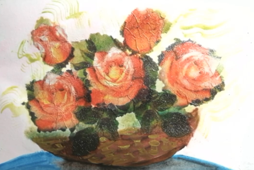 Как нарисовать корзину с розами
