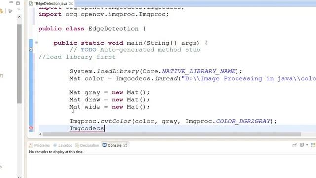 Edge Detection in java Using opencv