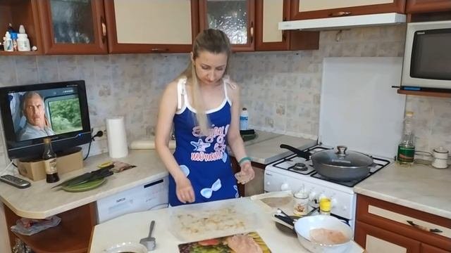 Жареное необычным способом куриное филе