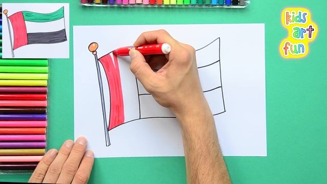 How to draw the National Flag of UAE смотреть онлайн