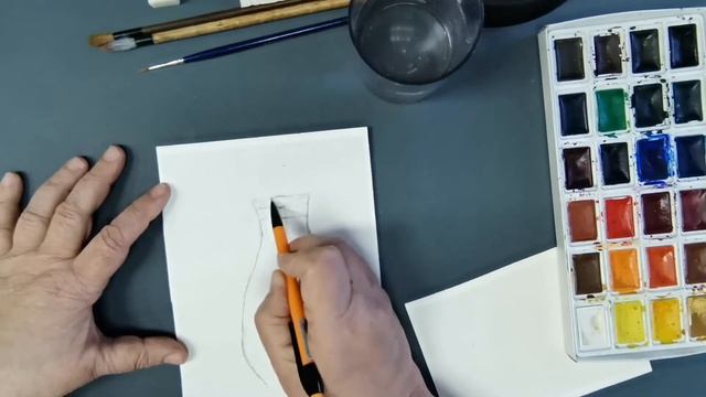 Рисуем керамическую вазу. Урок 1