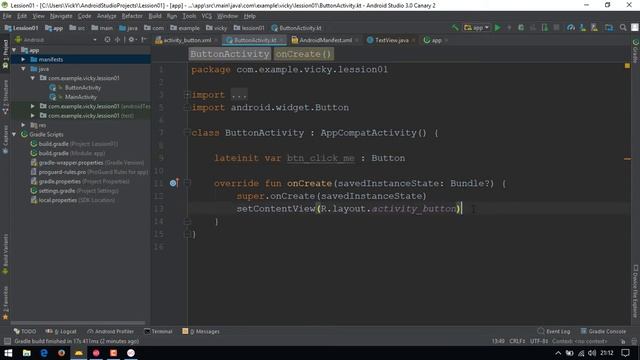Android Tutorial (Kotlin) - 08 - Button & Genymotion