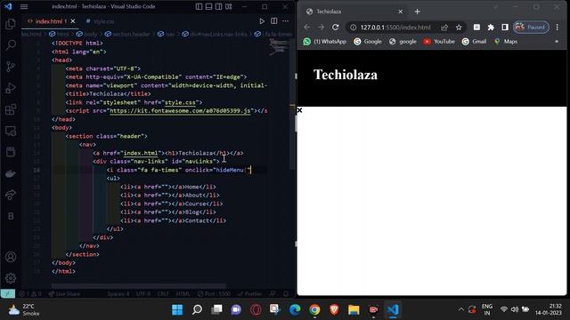 Responsive Navigation Bar using HTML, CSS & JavaScript | ASMR Programming - No Talking