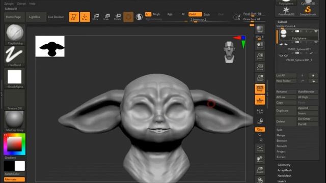 BABY YODA В 3D!?| Я СДЕЛАЛ БЕЙБИ ЙОДУ В 3Д!? КАК ДЕЛАТЬ МУЛЬТЯШНЫХ ПЕРСОНАЖЕЙ!?! ZBrush  МОДЕЛИНГ