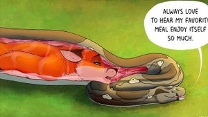 ?COMIC SNAKE VORE - python swallowed furry fox