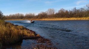 Лодка пвх Абакан 420 Jet с болотоходом Max Motor 9,9 (20)лс. по мелководью Тайдона. Перекат.