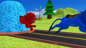 Long Slide Game With Elephant Gorilla Buffalo Hippopotamus Tiger 3d Animal Game Funny 3d Animals