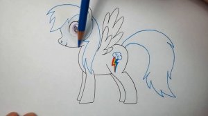 Как нарисовать пони Радугу Дэш (Rainbow Dash; Рэйнбоу Дэш) - Волшебные рисунки для детей #35