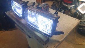 tteh4x4.ru Toyota Land Cruiser 80 - установили светодиодные линзы в фары Тяжелая Техника Bi Led