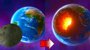 Падение луны на Землю в игре Solar Smash ?