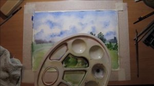 Летний день. Пейзаж родной природы. Акварель. 6 кл  t