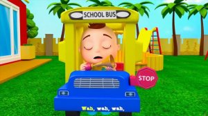 The Wheels on the Bus Go Round |The Baby Cries on the School Bus | Nursery Rhymes & Children Songs