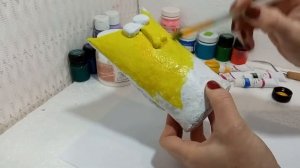КОТ КОПИЛКА своими руками из папье маше/ Поделки из бумажной глины/ Копилка из бумаги и ПВА