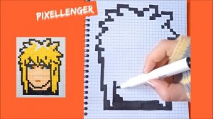 Как рисовать по клеточкам Минато из аниме Наруто Простые рисунки How to Draw Minato Naruto Pixel Ar