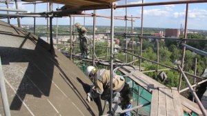 Строительство куполов и сводов в Храме Вознесения Господня. Торкретирование.