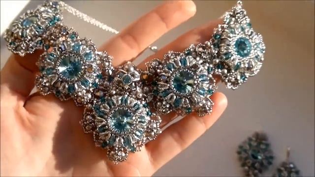 Колье из бисера и кристаллов Сваровски / Beaded necklace, handmade