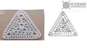 Треугольные мотивы крючком - схемы и узоры
