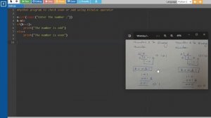 Python Program to Check Even or Odd using Bitwise Operator Tamil