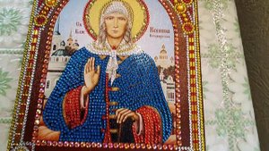 АЛМАЗНАЯ МОЗАИКА. Икона Ксении Петербургской . Готовый результат