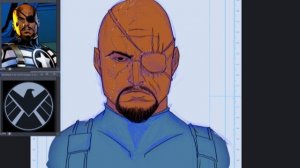 Nick Fury Ultimate Marvel Comics Speedpaint on PSD