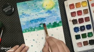 How to use MASKING FLUID? Drawing gum by Art Lounge REVIEW and watercolor painting process