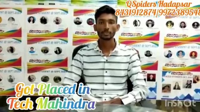 QSPIDERS/JSPIDERS HADAPSAR STUDENT GOT PLACED AS ASSOCIATE TEST ENGINEER