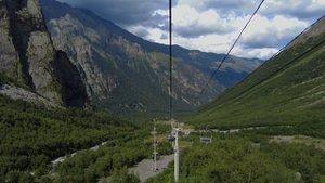 Канатная дорога со Сказского ледника / Цейское ущелье / Северная Осетия / Алания