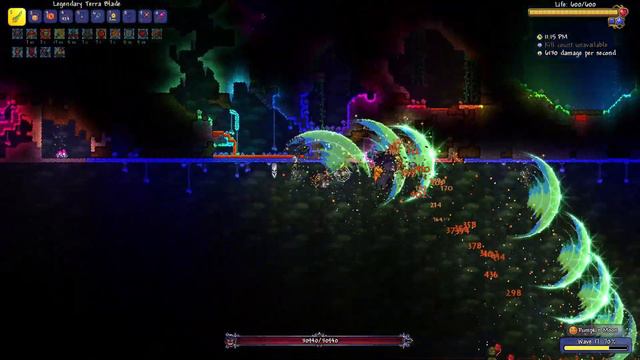 Terraria 1.4.4  Legendary Mode Pumpkin Moon 16305 4750 points with the new Terra Blade