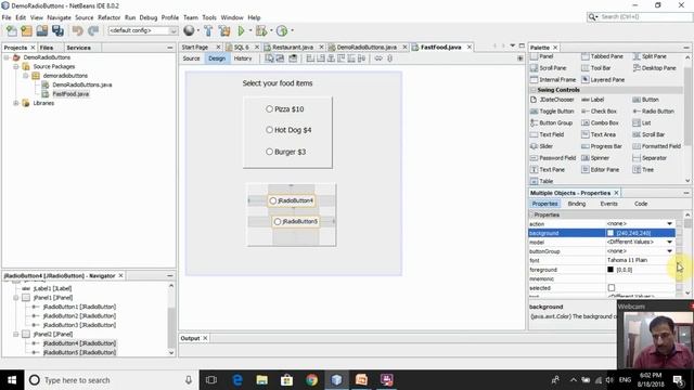 How To Use Radio Button In Netbeans Java Swing Jradiobutton