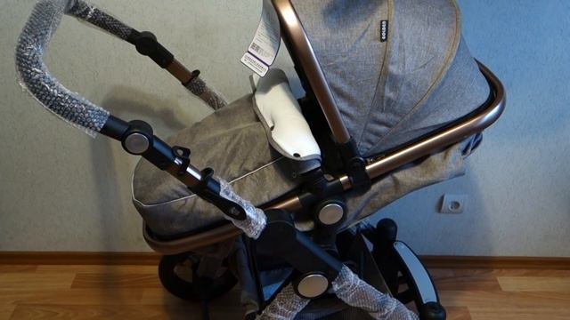 Коляска трансформер. GoldenBaby 3 в 1 Цвет серый коричневый