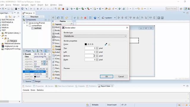 JTextField - How to Add Border only on Top, Bottom, Up, Down in Java Swing/SWT/Windows Builder смотреть онлайн