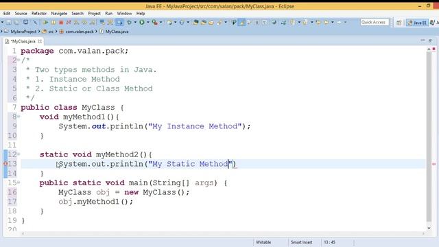 Java Types of Methods смотреть онлайн