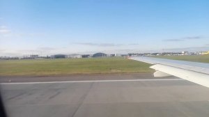 Взлет SSJ-100 из аэропорта Шереметьево.