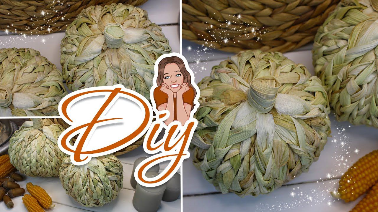 Из мусора! Как я сделала плетёные тыквы из бросового материала!