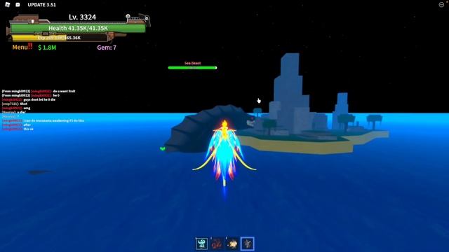 Sea Beast Hunting in King Legacy (100+ Legendary Fruits) Roblox смотреть онлайн