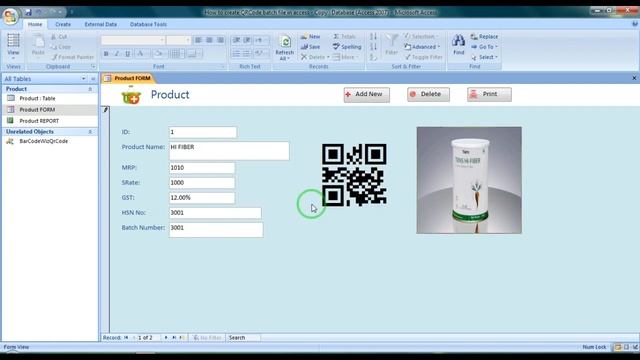 Automatic QrCode generate in access|install QR Code Barcode Fonts