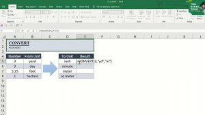 HOW TO USE CONVERT EXCEL FUNCTION FOR VARIOUS UNIT MEASUREMENTS