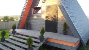 Уютный мини-дом в форме шалаша/Обзор дома A-Frame/Дом мечты для двоих