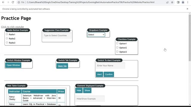 13) Checkbox, Dropdown and Handling Alert in Selenium using python.